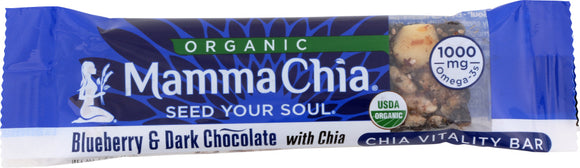 MAMMA CHIA: Organic Chia Vitality Bar Blueberry & Dark Chocolate, 1.4 oz