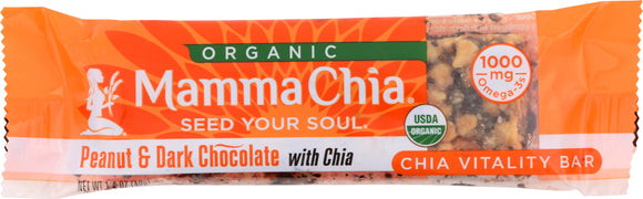 MAMMA CHIA: Organic Chia Vitality Bar Peanut & Dark Chocolate, 1.4 oz