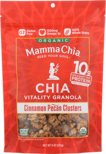 MAMMA CHIA: Organic Chia Vitality Granola Cinnamon Pecan Clusters, 9 oz