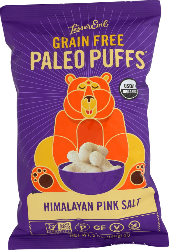 LESSER EVIL: Himalayan Pink Salt Paleo Puffs, 5 oz