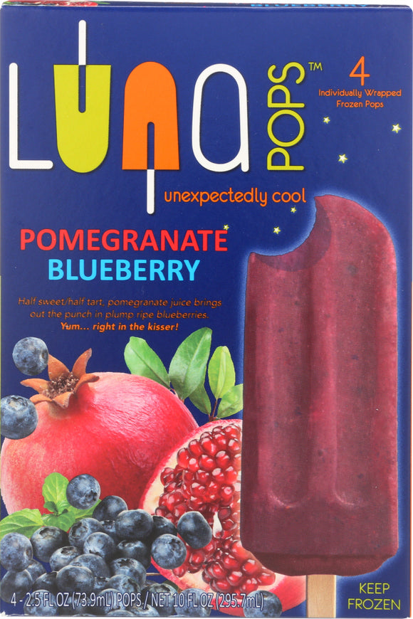 LUNA POPS: Pomegranate Blueberry 4 Count (3 Oz Each), 12 Oz