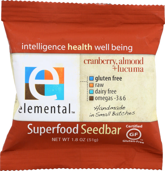 ELEMENTAL: Bar Cranberry Almond Lucuma, 1.8 oz