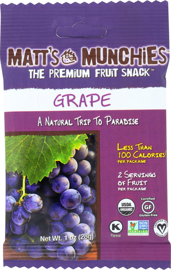 MATTS MUNCHIES: Fruit Snack Grape, 1 oz