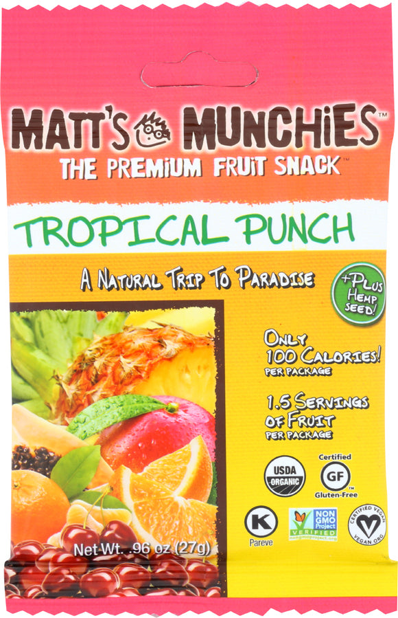 MATTS MUNCHIES: Fruit Snack Tropical Punch, 1 oz