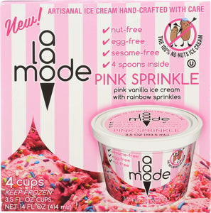 A LA MODE: Ice Cream Cups Pink Sprinkle, 14 oz