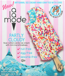 A LA MODE: Partly Cloudy Ice Cream Bar Blue Cotton Candy, 8.8 oz