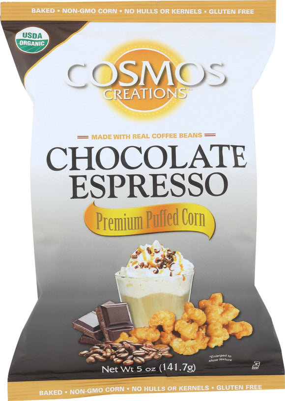 COSMOS CREATIONS: Puffed Corn Organic Chocolate Espresso, 5 oz