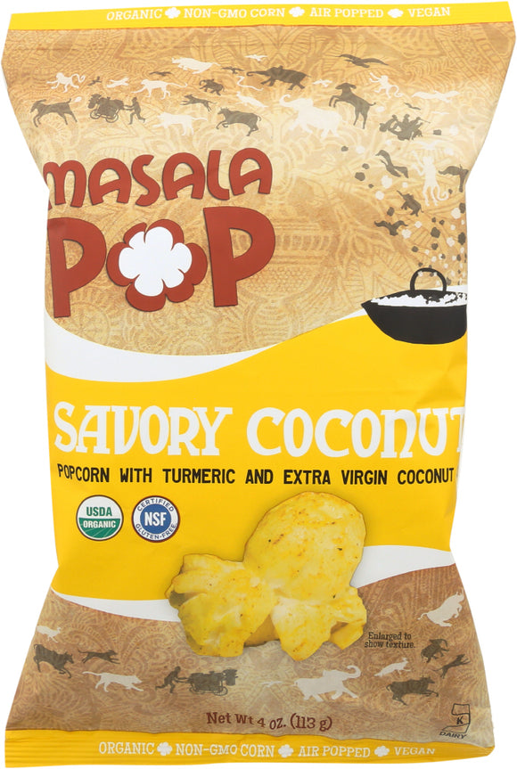 MASALA POP: Popcorn Savory Coconut, 4 oz