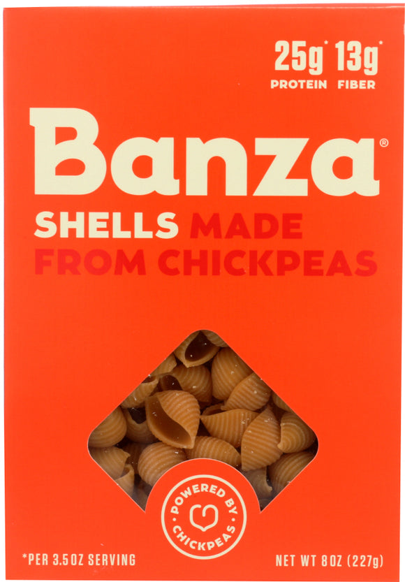 BANZA: Shells Chickpea Pasta, 8 oz