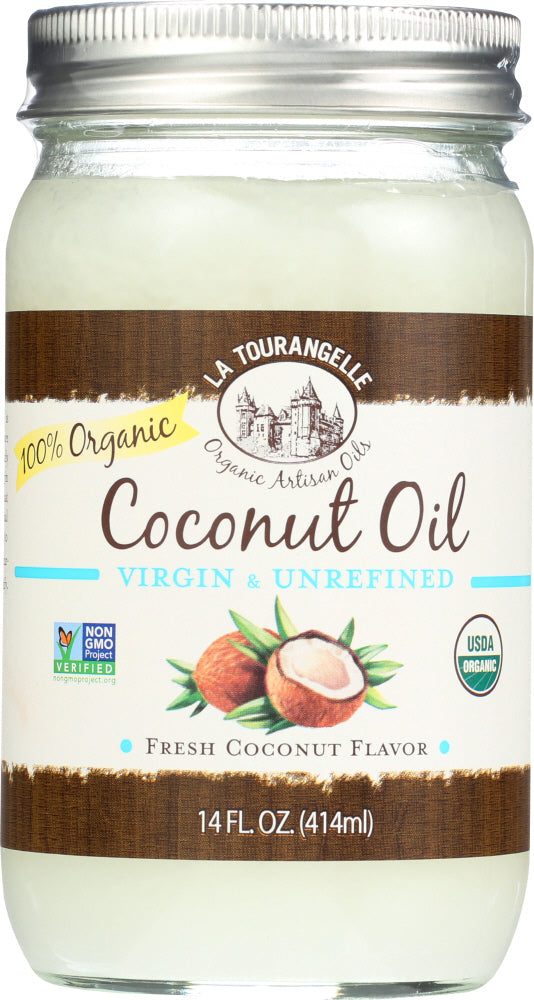 LA TOURANGELLE: Virgin & Unrefined Coconut Oil, 14 oz