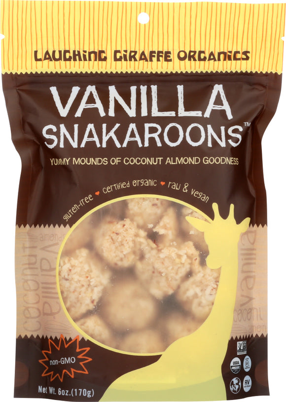 LAUGHING GIRAFFE ORGANICS: Snakaroons Gluten Free Vanilla, 6 oz