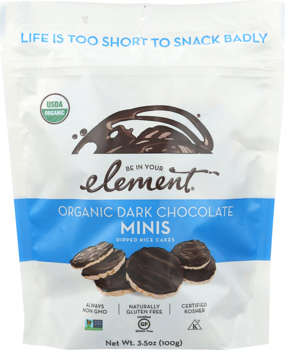 ELEMENT SNACKS: Organic Dark Chocolate Minis Dipped Rice Cakes, 3.5 oz