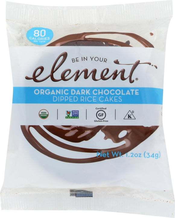 ELEMENT SNACKS: Organic Dark Chocolate Dipped Rice Cakes, 1.2 oz
