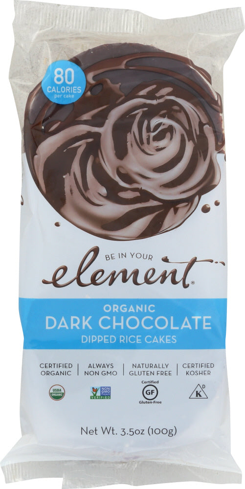 ELEMENT SNACKS: Organic Dark Chocolate Dipped Rice Cakes, 3.5 oz