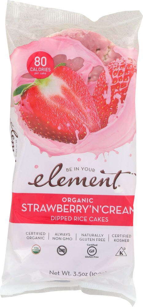 ELEMENT SNACKS: Organic Strawberry n' Cream Dipped Rice Cakes, 3.5 oz