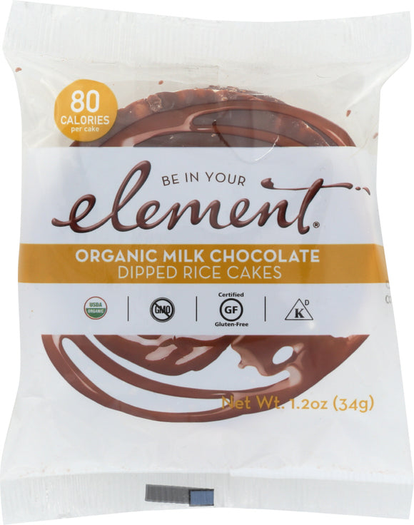 ELEMENT SNACKS: Organic Milk Chocolate Dipped Rice Cakes, 1.2 oz