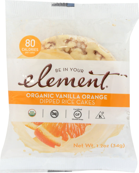ELEMENT SNACKS: Organic Vanilla Orange Dipped Rice Cakes, 1.2 oz