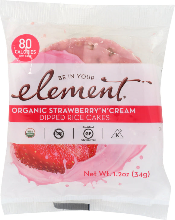 ELEMENT SNACKS: Organic Strawberry n' Cream Dipped Rice Cakes, 1.2 oz