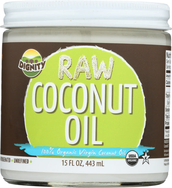 DIGNITY COCONUTS: Raw Coconut Oil Organic & Virgin, 15 oz
