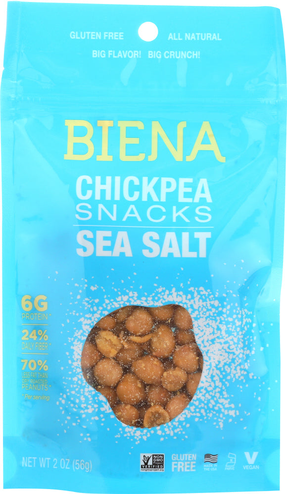BIENA: Sea Salt Chickpea Snacks, 2 oz
