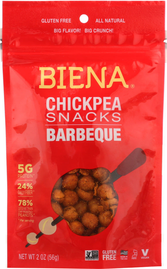 BIENA: Barbeque Chickpea Snacks, 2 oz