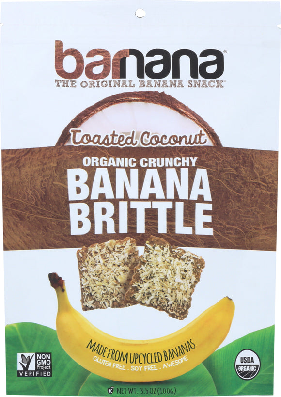 BARNANA: Toasted Coconut Peanut Brittle 3.5 Oz