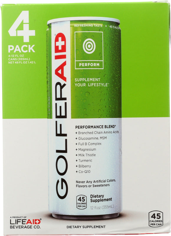 LIFEAID BEVERAGE: Golferaid 4 pack x 12 fl oz, 48 fl oz
