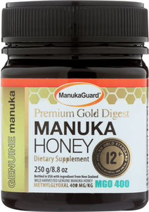 Manukaguard Premium Gold Manuka Honey Certified 12+ Manuka, 8.8 Oz