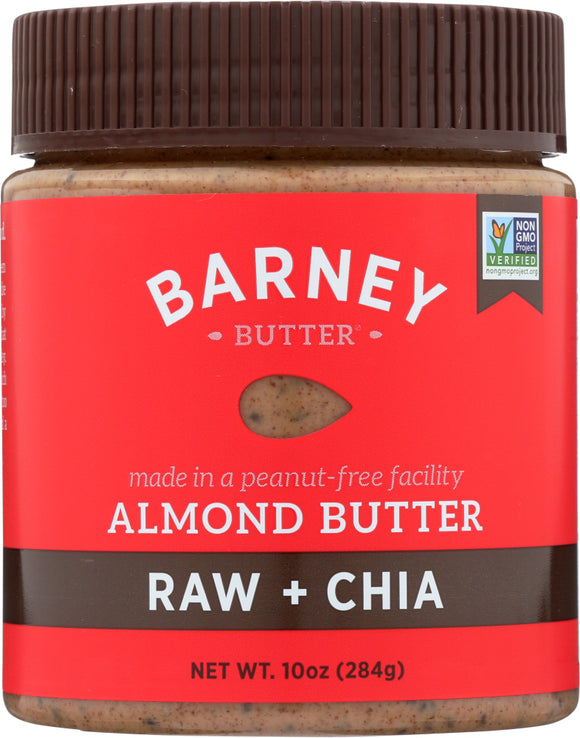 BARNEY BUTTER: Almond Butter Raw + Chia, 10 oz