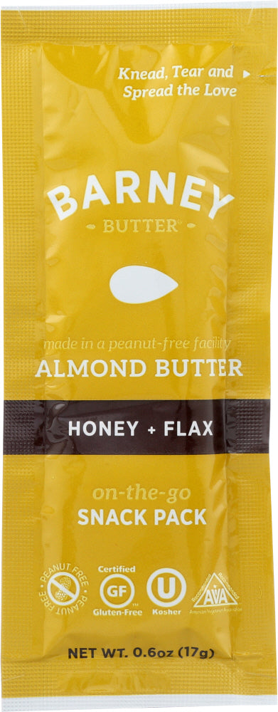 BARNEY BUTTER: Almond Butter Honey + Flax, 0.6 oz