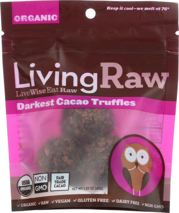 LIVING RAW: TRUFFLE DARK CACAO ORGANIC (1.590 OZ)