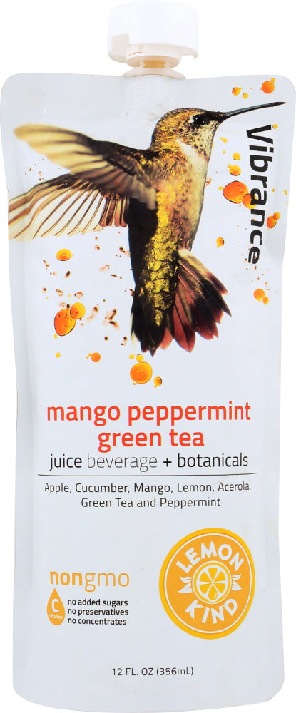 LEMONKIND: Vibrance Cleanse Juice Mango Peppermint Green Tea, 12 fl oz