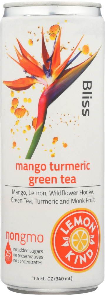 LEMONKIND: Tea Green Mango Turmeric, 11.5 fl oz