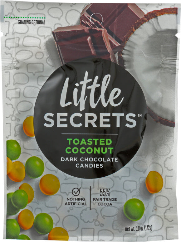 LITTLE SECRETS LLC: Toasted Coconut Dark Chocolate Candy, 5 oz