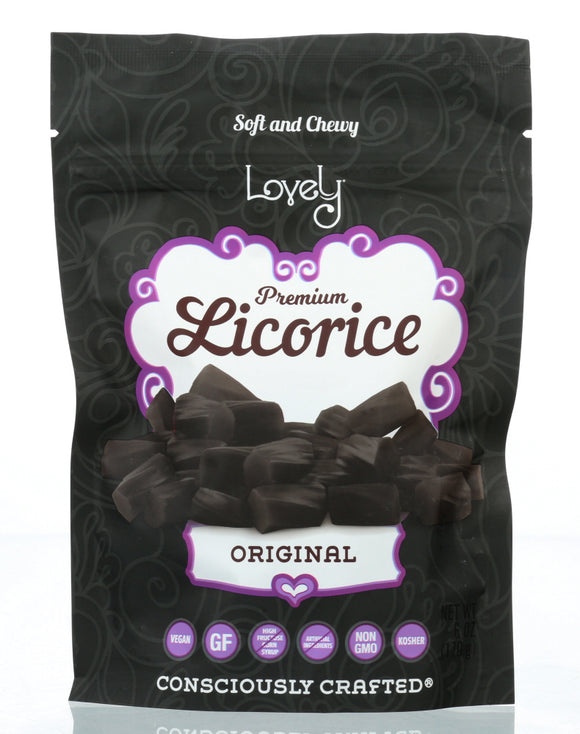 LOVELY CANDY CO: Gluten Free Licorice Original, 6 oz