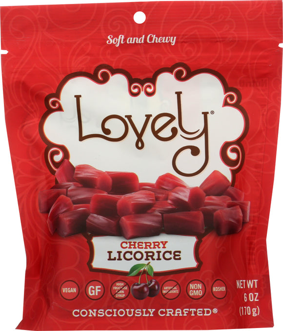 LOVELY CANDY CO: Gluten Free Licorice Cherry, 6 oz