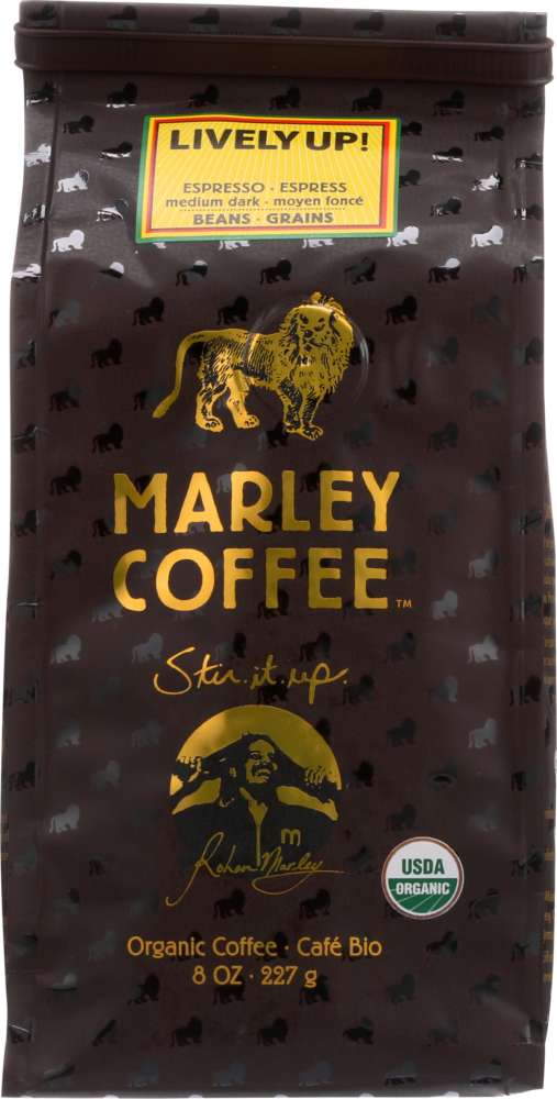 MARLEY COFFEE: Lively Up Organic Whole Bean Coffee, 8 oz