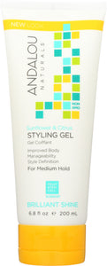 ANDALOU NATURALS: Sunflower & Citrus Medium Hold Styling Gel, 6.8 Oz