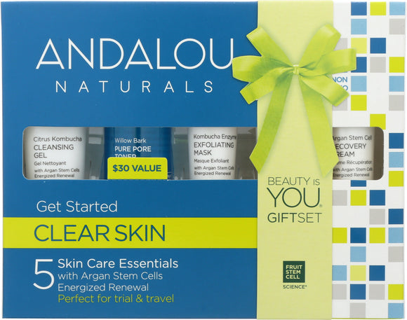 ANDALOU NATURALS: Get Started Clarifying Skin Care Essentials, 5 Piece Kit