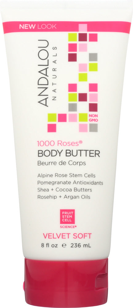 ANDALOU NATURALS: 1000 Roses Velvet Soft Body Butter, 8 oz