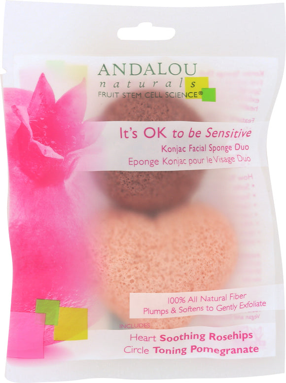 ANDALOU NATURALS: It's OK to be Sensitive Konjac Facial Sponge Duo, 2 pc