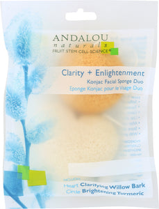 ANDALOU NATURALS: Clarity + Enlightenment Konjac Facial Sponge Duo, 2 pc