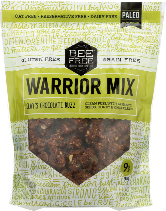 BEEFREE: Warrior Mix Clay's Chocolate Buzz Granola, 9 oz