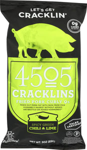 4505 CRACKLINS: Spicy Green Chili & Lime Cracklins, 3 oz