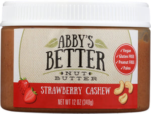 ABBY'S BETTER NUT BUTTER: Strawberry Cashew, 12 oz