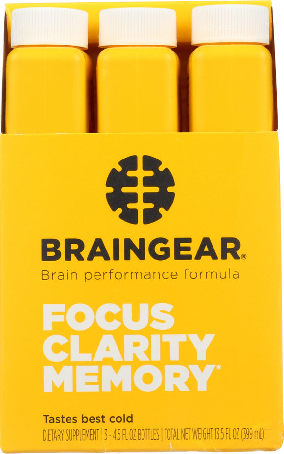 BRAINGEAR: Brain Performance Formula 3 x 4.5 fl oz, 13.5 fl oz