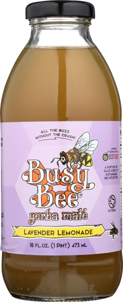 BUSY BEE YERBA MATE: Beverage Lemonade Lavender, 16 oz
