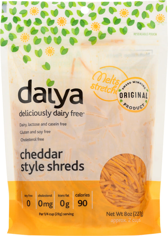 DAIYA: Cheddar Style Shreds, 8 oz