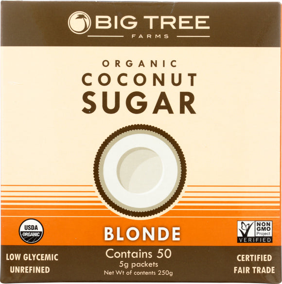 BIG TREE FARMS: Organic Coconut Palm Sugar Blonde, 50 Packets