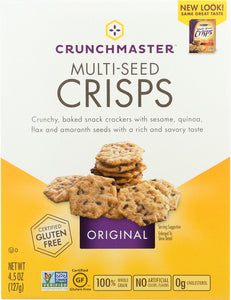 CRUNCHMASTER: Multi-Grain Crisps Snack Crackers Gluten Free Original, 4.5 Oz